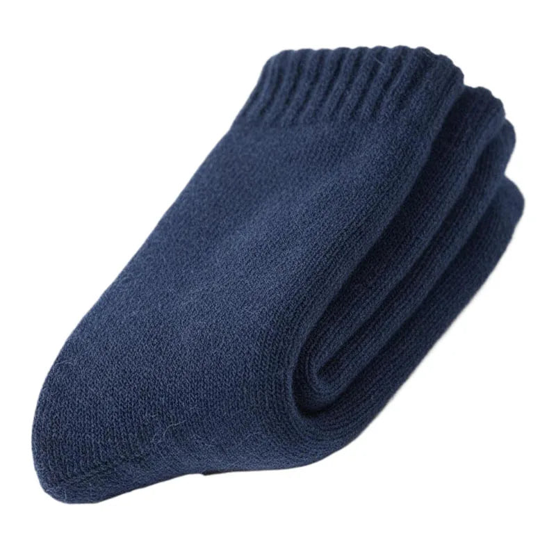 Thick Wool-Blend Winter Socks in Solid Colors