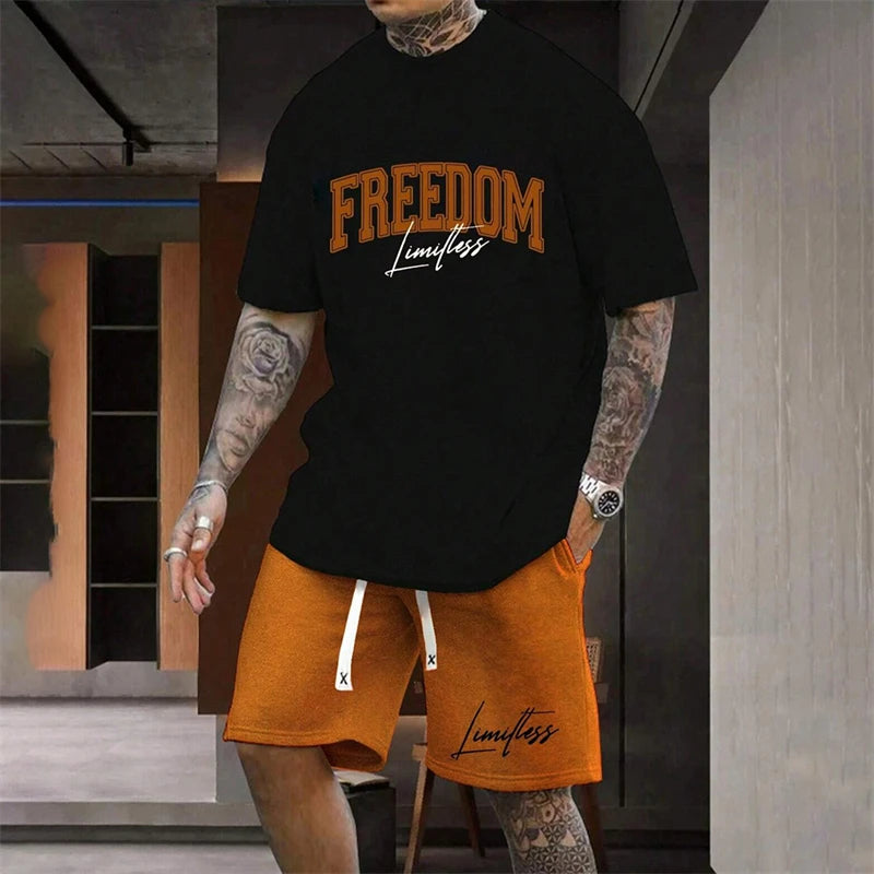 Men's Basketball Sport Outdoor Leisure Set – Loose Comfortable Holiday Casual Suit (Up to 6XL)