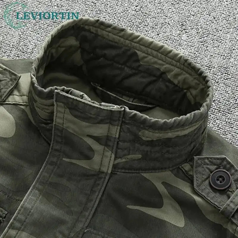 Men's Camouflage Cotton Work Jacket – Stand Collar