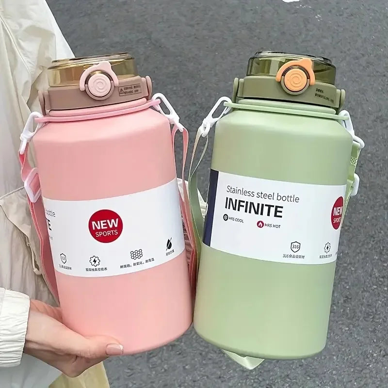 1L SS Insulated Sports Tumbler with Handle & Straw – BPA-Free, Boiling Water Safe, Ice-Keeping, 4 Colors
