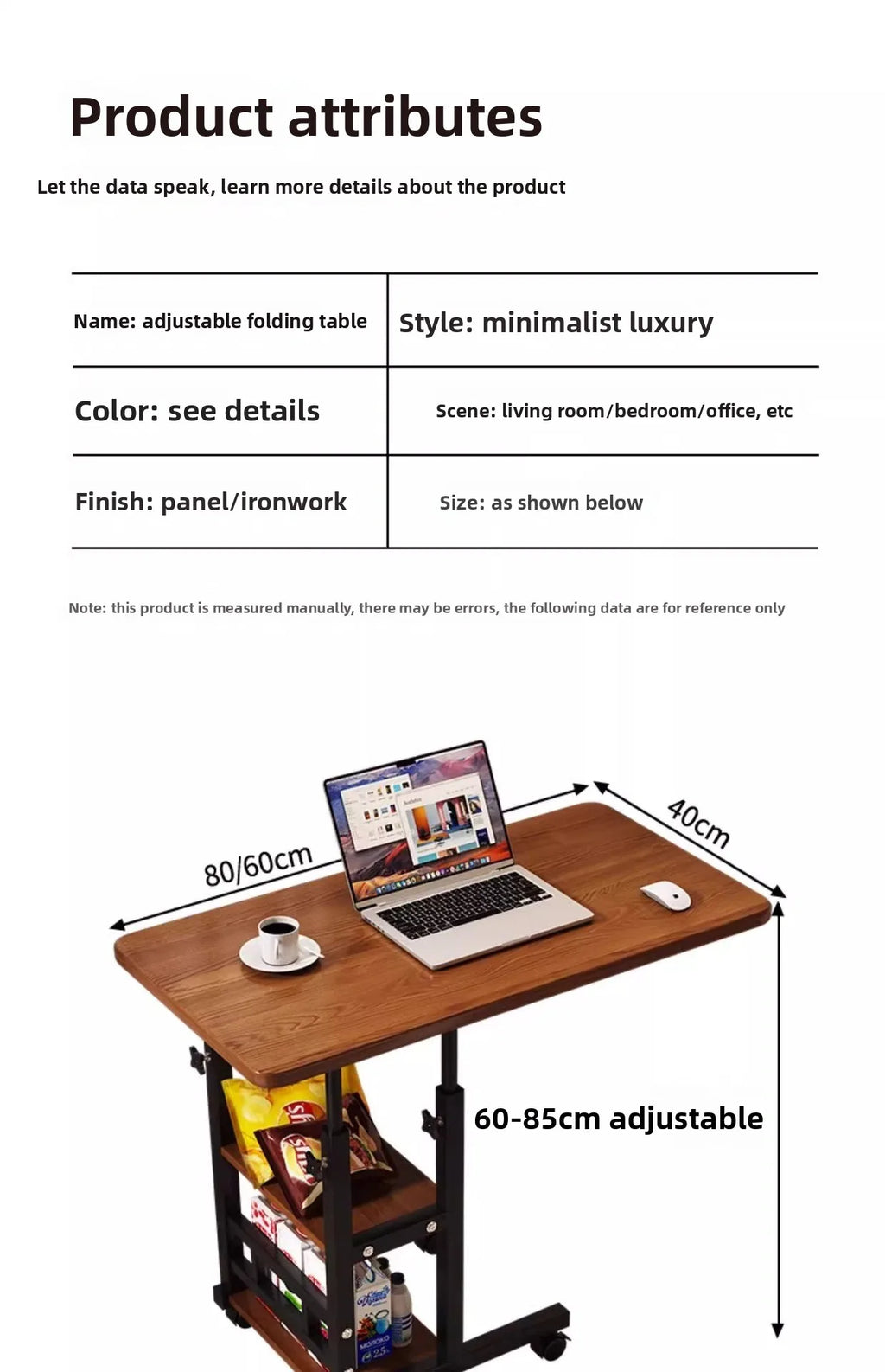 Bedside Laptop Holder & Reading Desk — Portable Bedside Table Board for Writing, Office & Computer Use