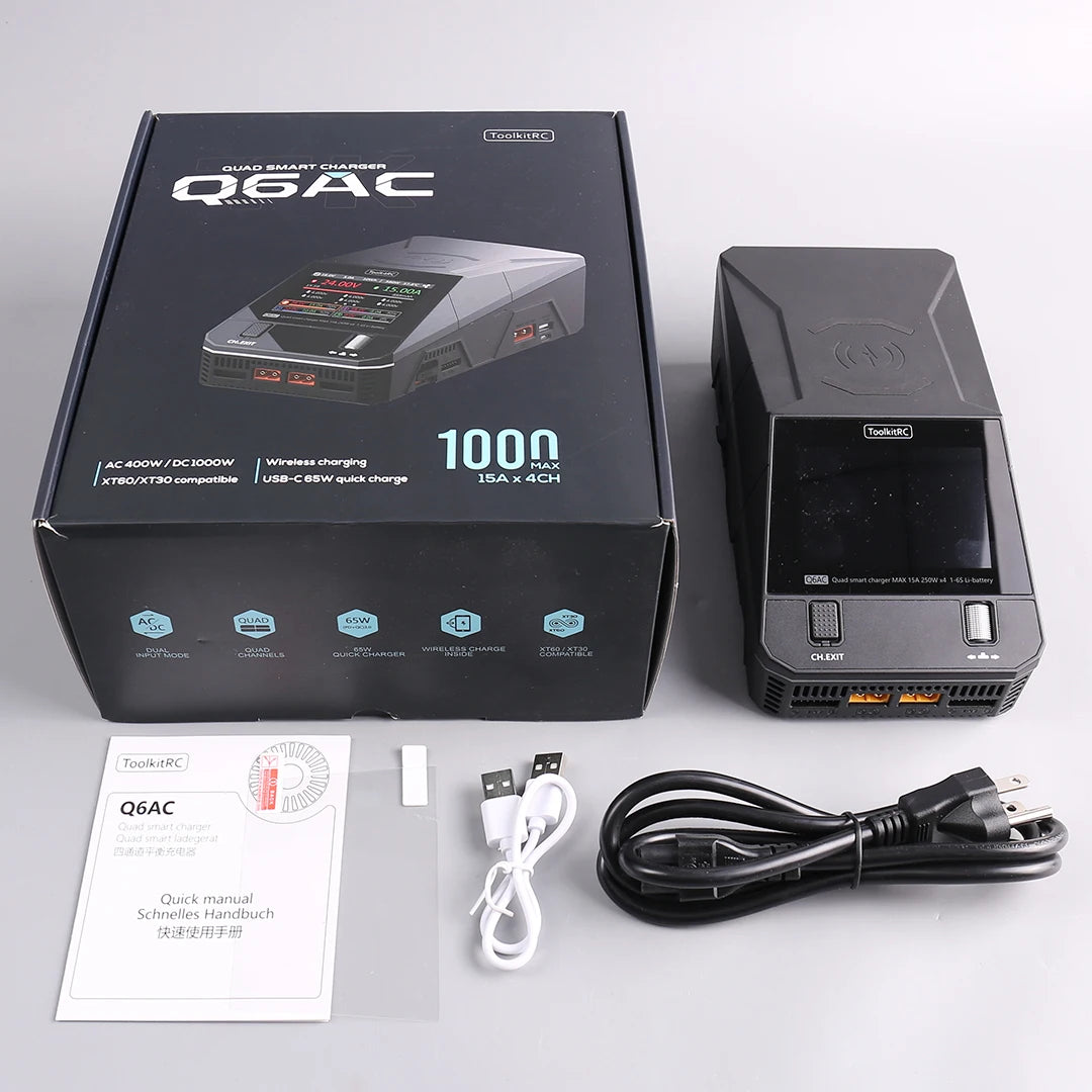 ToolkitRC Q6AC Multi-Chemistry Battery Charger — LiPo, LiFePO4, NiMH & Lead-Acid