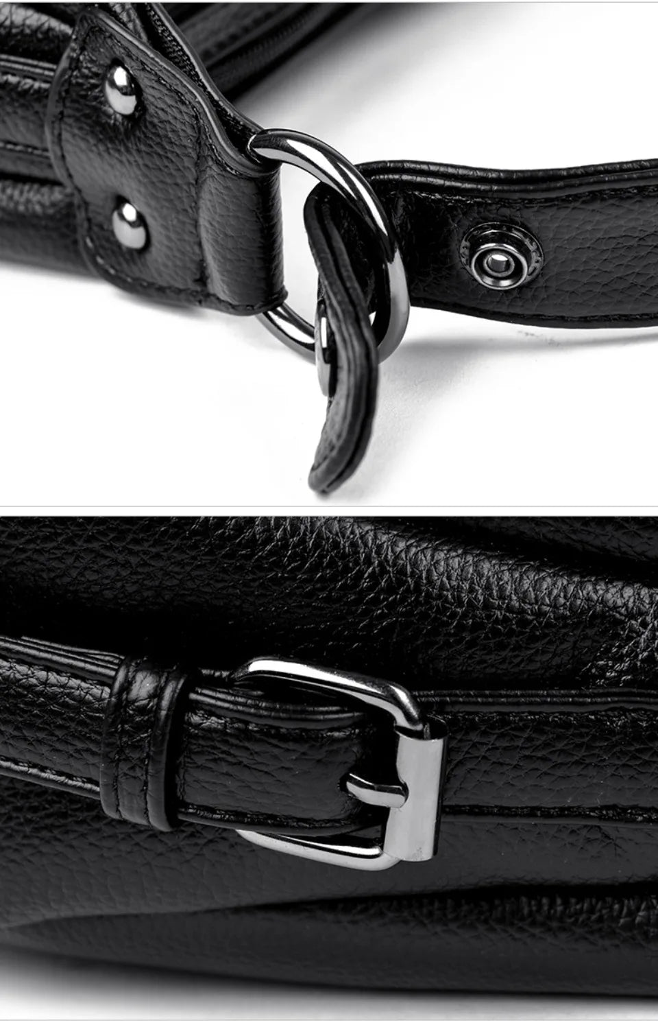 VANDERWAH Genuine Leather Two-Layer Flap Shoulder Bag – Luxury Crossbody Messenger Handbag for Women