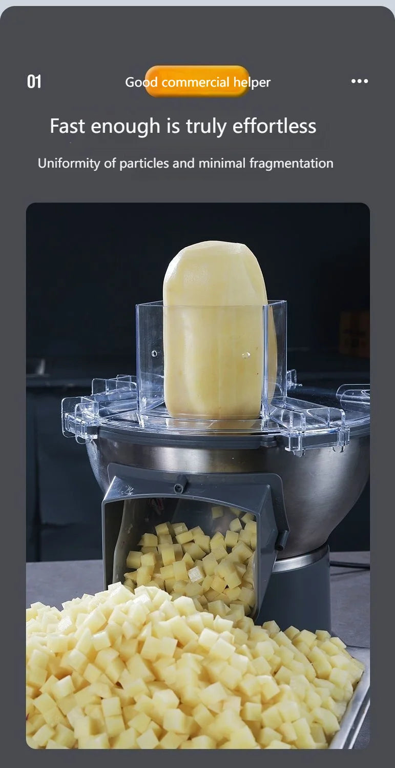 HomeWare M1 Multifunctional Vegetable Cutter & Food Processor – Cube, Shred & Slice, Large-Caliber Inlet