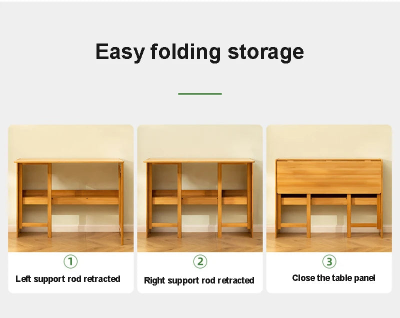 Foldable Bamboo Computer Desk — Student Writing Workbench, Bedroom & Bedside Use, 83cm & 103cm