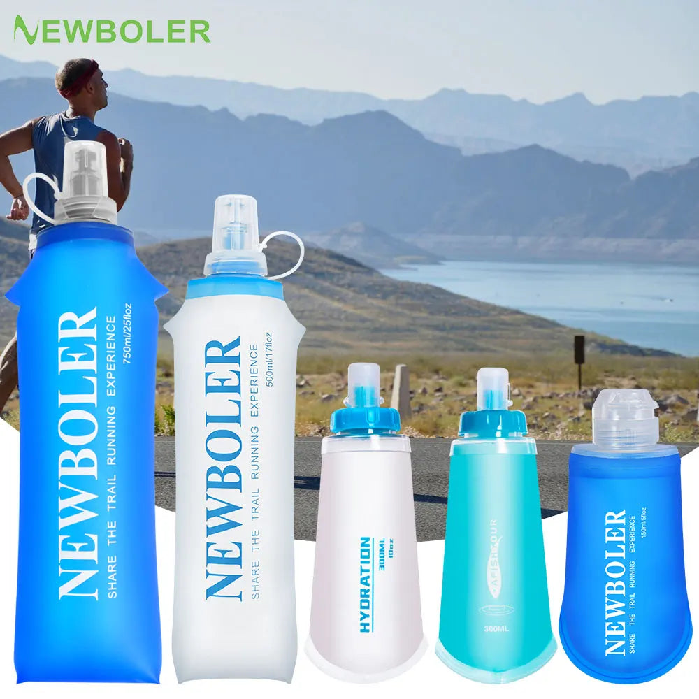Outdoor Collapsible Silicone Water Bottle — 150–750ml Running Camping Hiking Travel Bottle