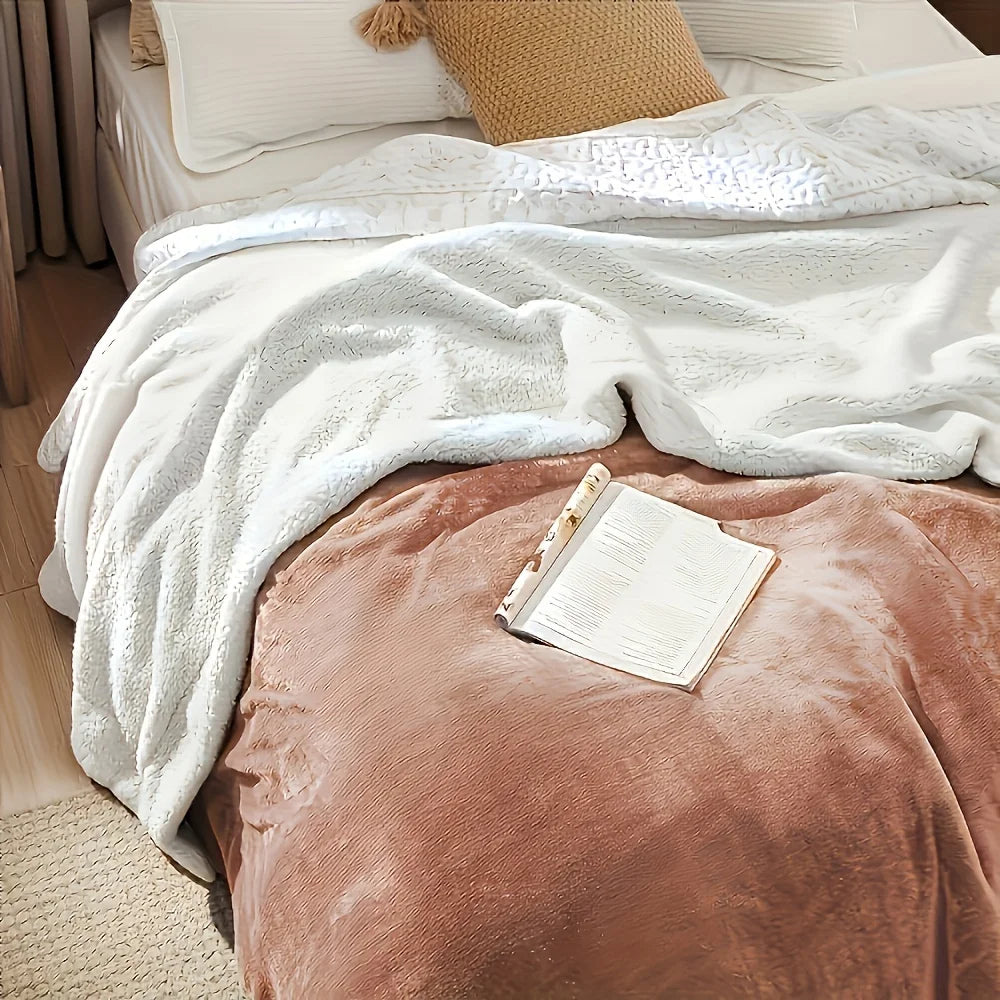 Sherpa Fleece Blanket – Reversible Plush Throw