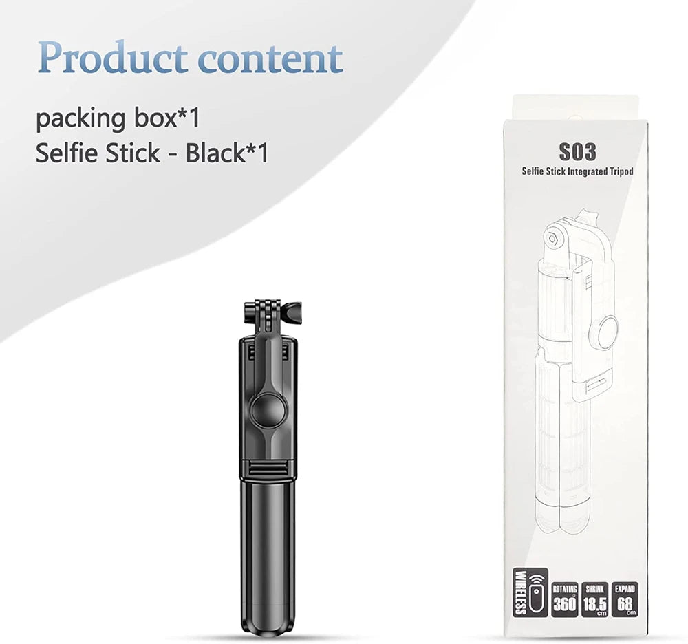 3-in-1 Bluetooth Selfie Stick Tripod with LED Fill Light & Remote Shutter