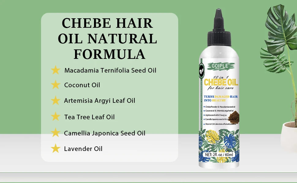 GOIPLE Chebe Hair Care Products Deep Nourish & Moisturize Conditioner Smoothing Anti-loss Breakage Hair Oil or Butter or Powder