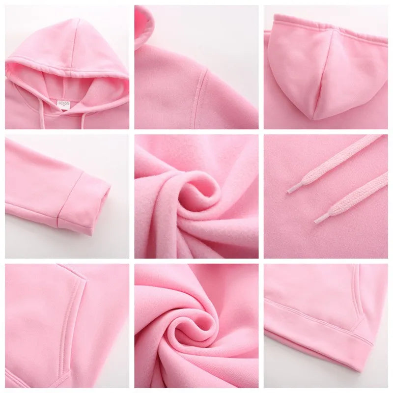 Unisex Oversized Pullover Hoodie Sweatshirt – Solid Color Casual Fleece for Men & Women