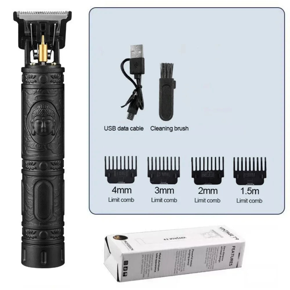 T9 Professional Hair Clipper & Beard Trimmer – Wet/Dry, USB Fast Charge, 90-Min Runtime, CE