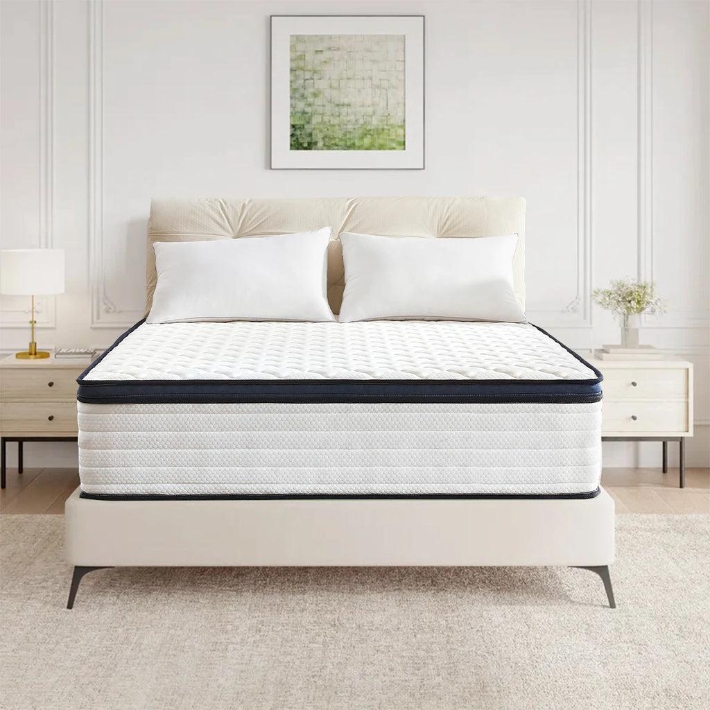 Queen Size Gel Memory Foam Hybrid Mattress – Pressure Relief, Medium Firm, Motion Isolation, Boxed