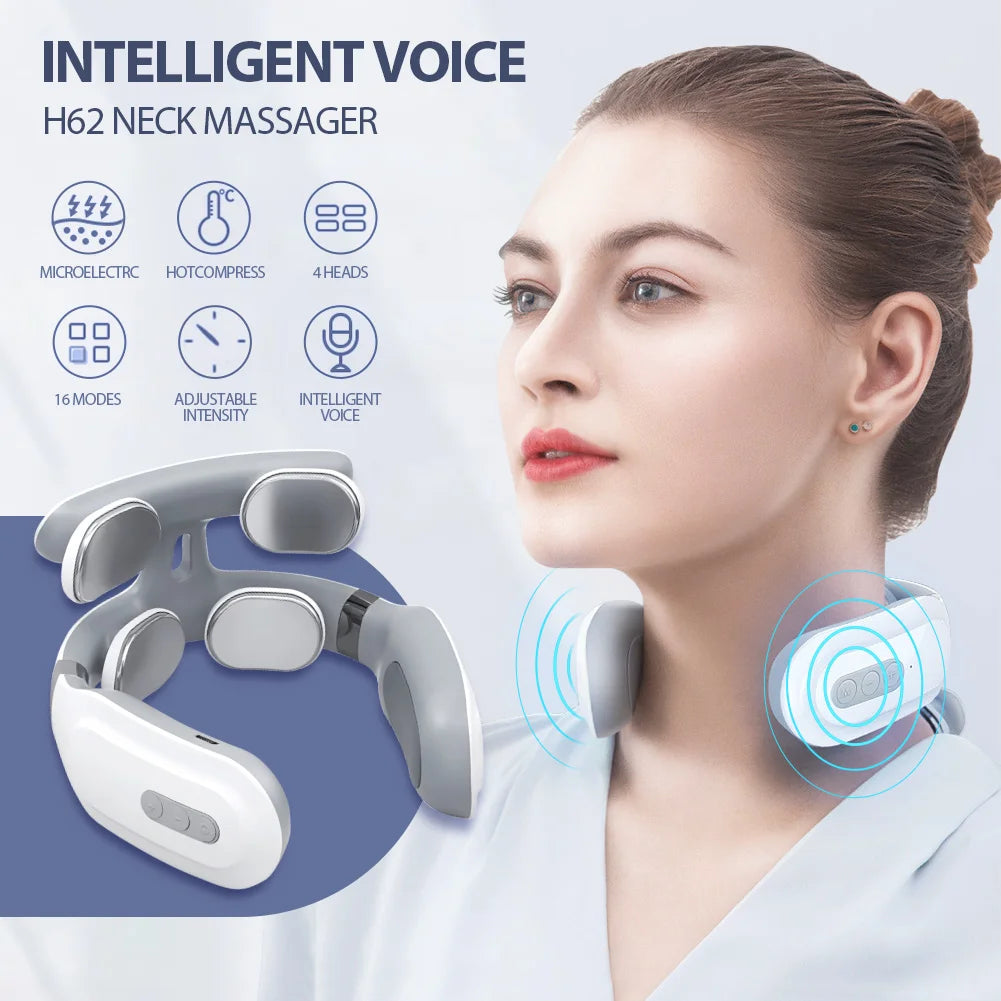 TENS Pulse Neck & Shoulder Massager – Cervical Muscle Relief with EMS & Heat