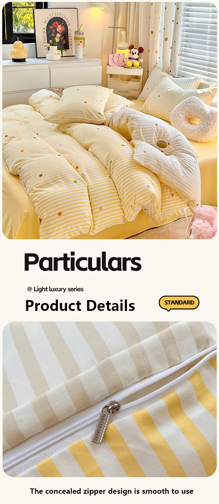 European-Style Washed Cotton Pillowcase | Soft & Breathable, Simple Printed Down Comforter Protection Cover