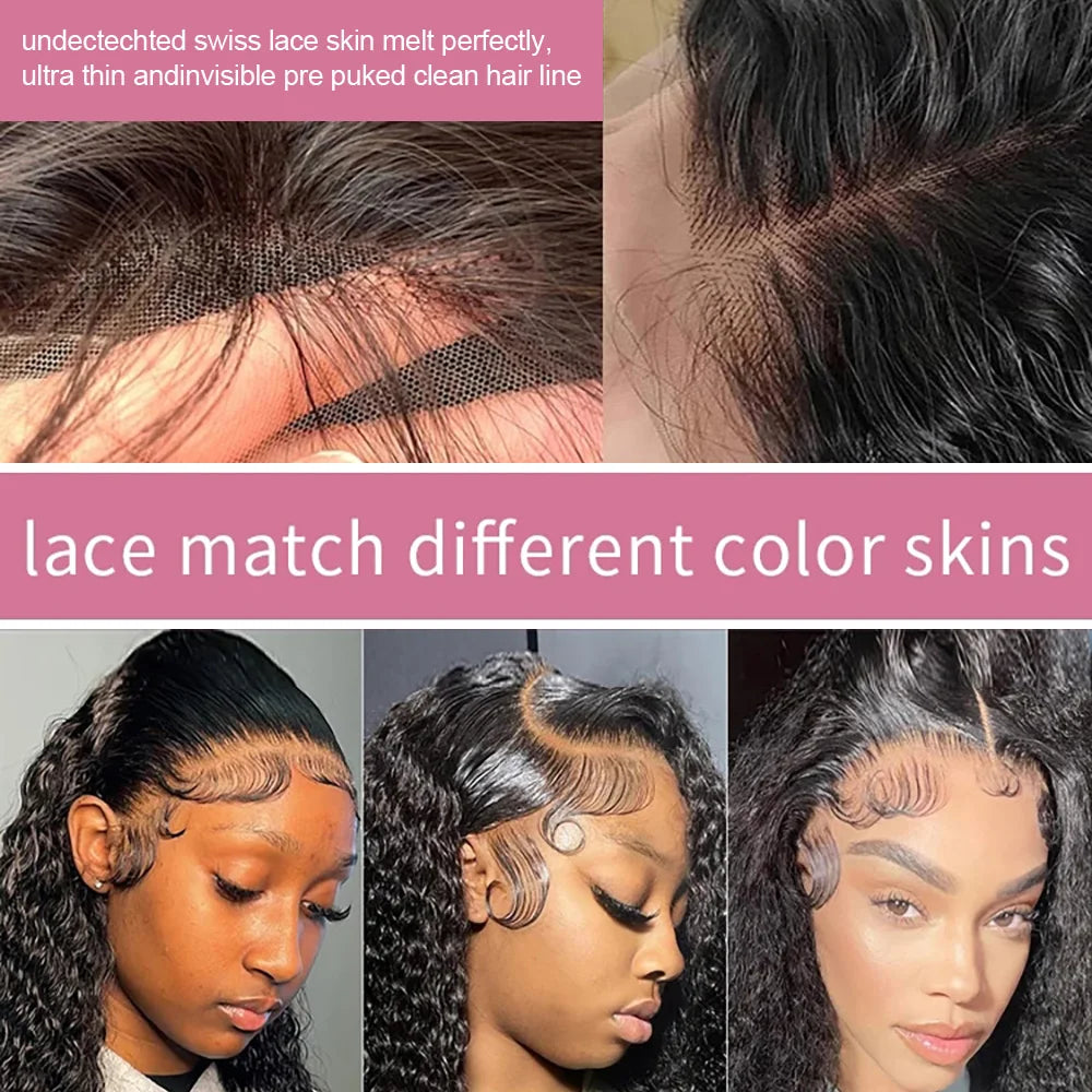 40–50 Inch Water Wave Curly Lace Front Wig | 300% Density 13x4 13x6 7x5 HD Glueless Brazilian Human Hair for Women