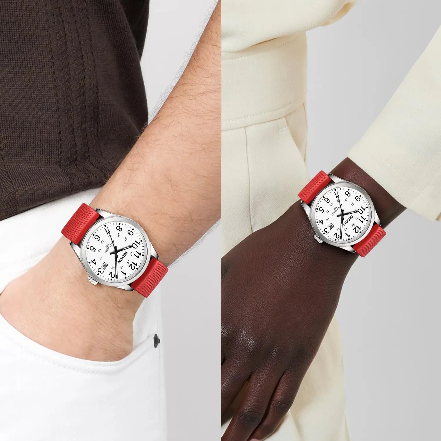 BIDEN Men's Waterproof Luminous Quartz Sports Watch