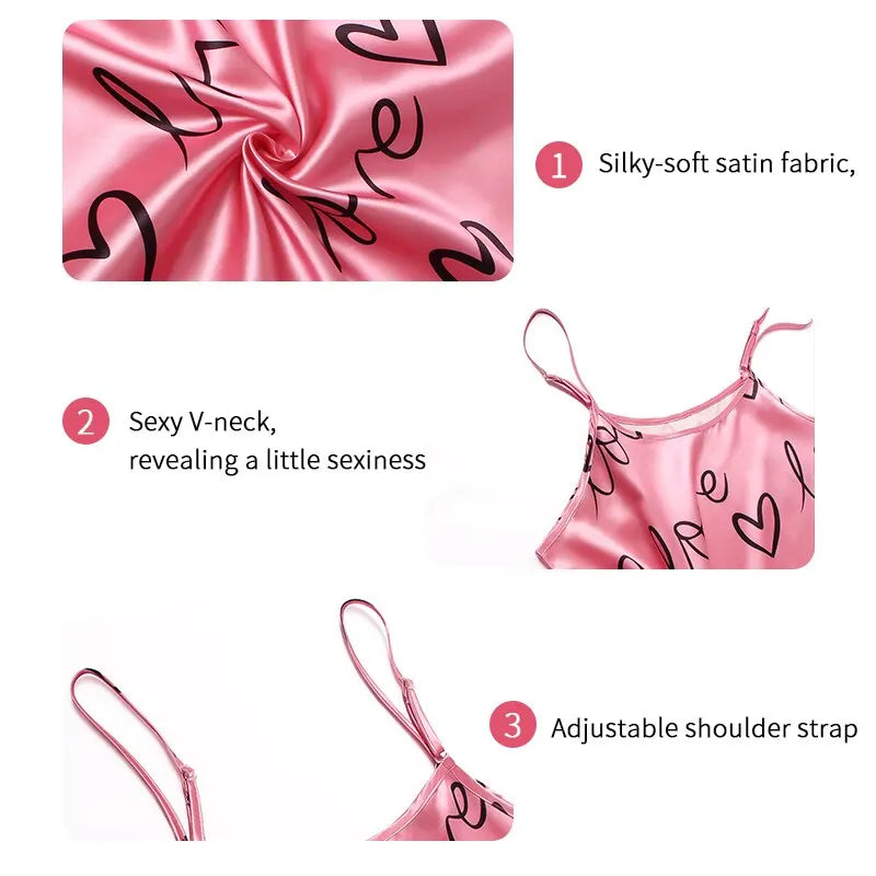 Satin Cami Slip Nightdress — Silky Sleeveless Chemise