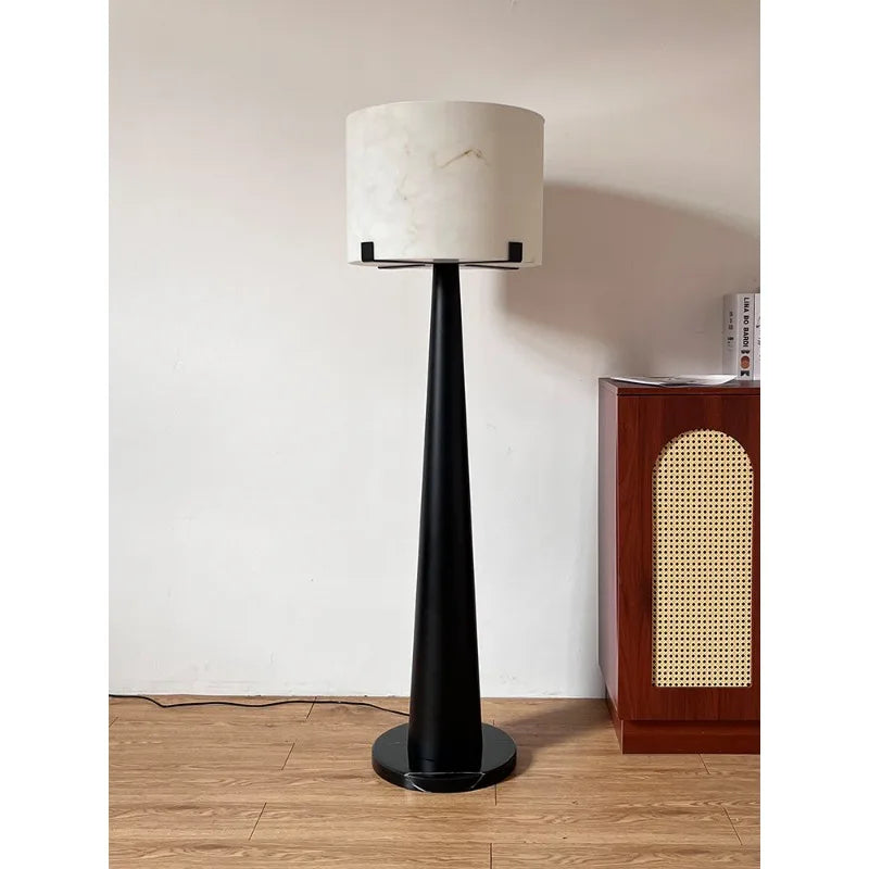 Faux Alabaster Floor Lamp – Warm Marble-Look Shade