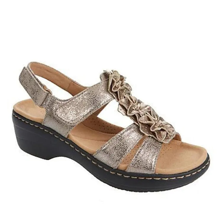 Women's Flower Wedge Platform Sandals – Retro Roman Orthopedic Style