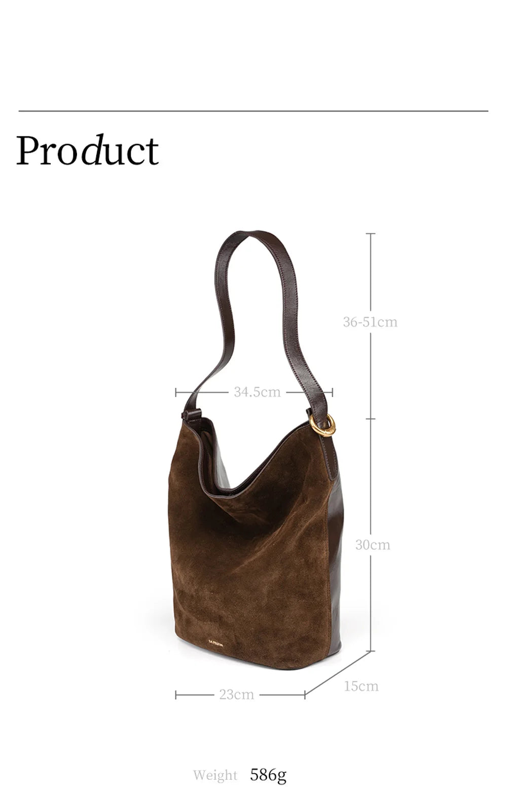 LA FESTIN Genuine Leather Bucket Bag – Designer Crossbody Shoulder Handbag for Women