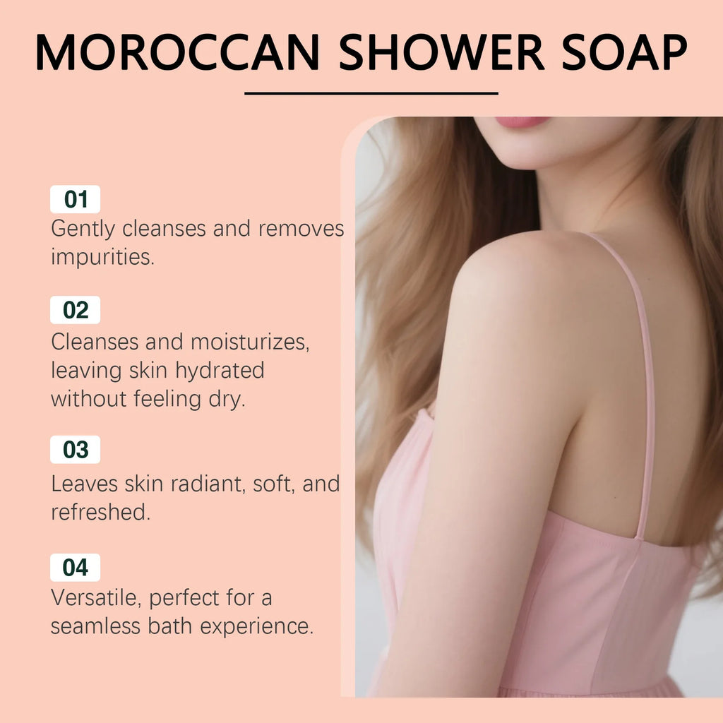 OceAura Moroccan Bath Soap Cream – Deep Clean, Exfoliate & Brighten Dull Skin, 100g