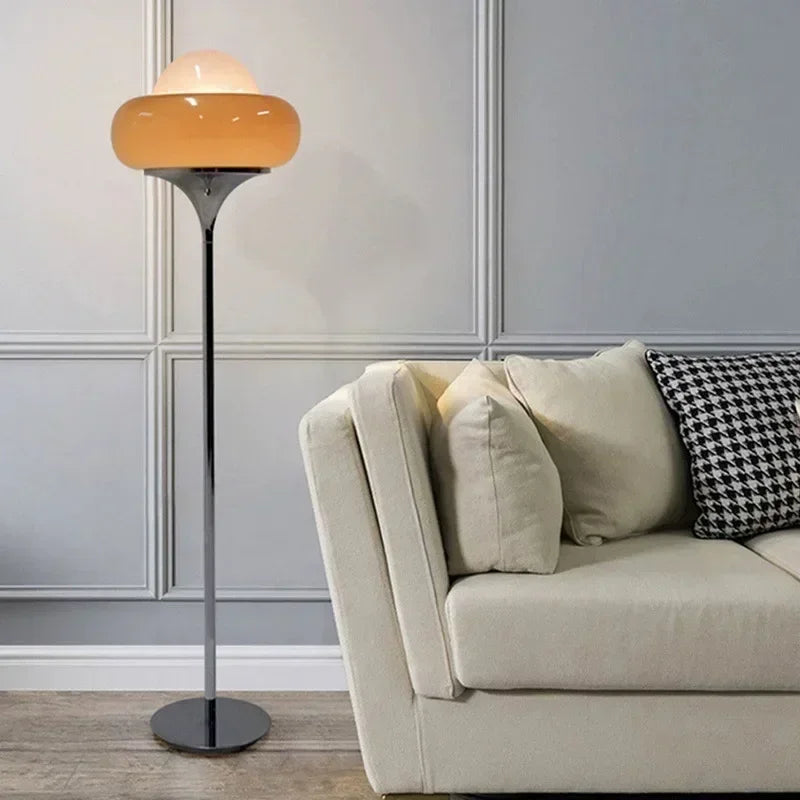 Bauhaus Glass Lamp – Red & Yellow Table or Floor