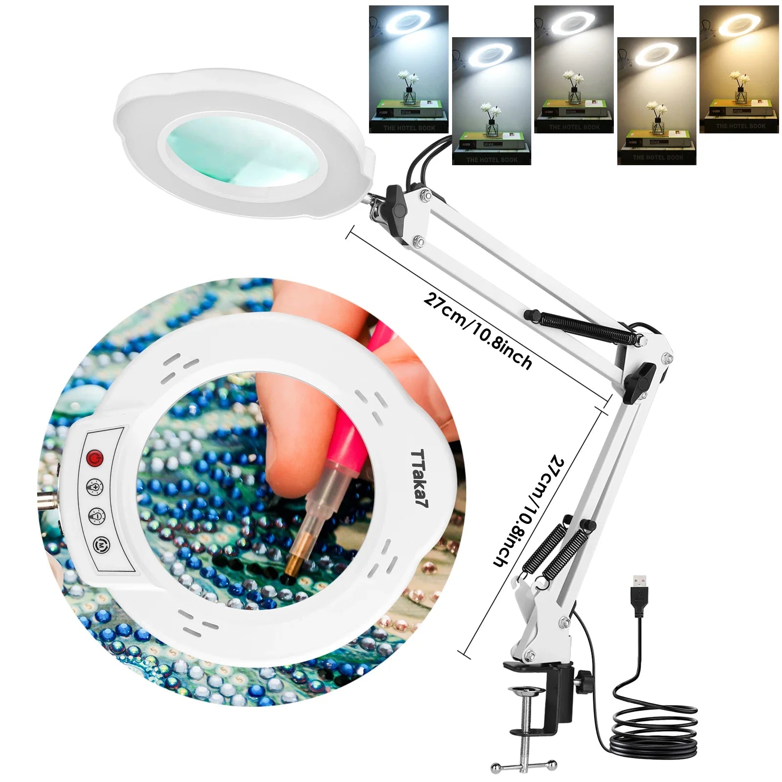72-LED Illuminated Magnifier with 3-Color Lighting