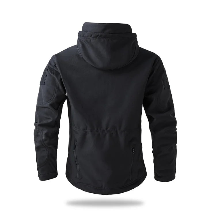 Men's Soft Shell Tactical Fleece Hooded Jacket