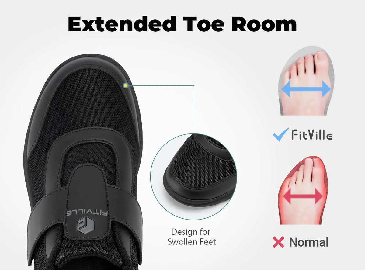 Men's Extra Wide Diabetic Walking Shoes – Lightweight Neuropathy & Pain Relief for Swollen Feet