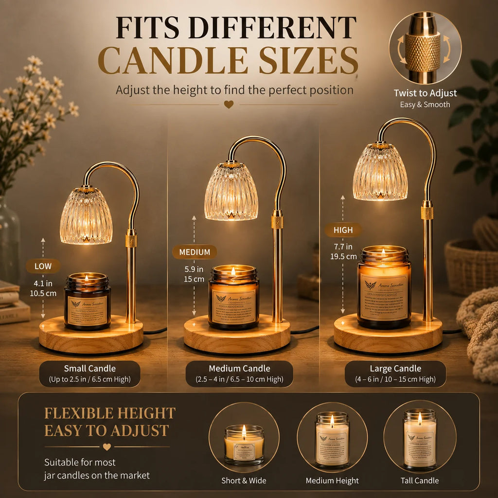 Dimmable 50W Candle Warmer Lamp with Glass Shade
