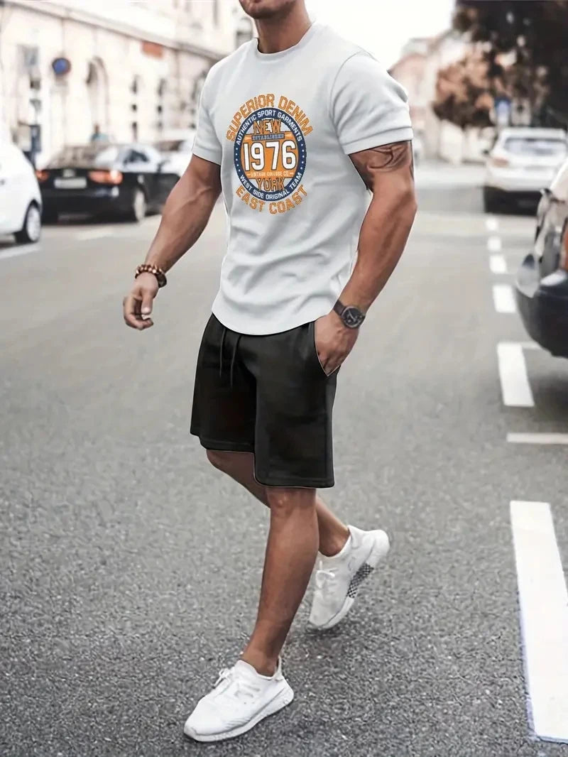 Men's Plaid Print Polo Shirt & Drawstring Shorts Summer Set – 3D Style 2-Piece