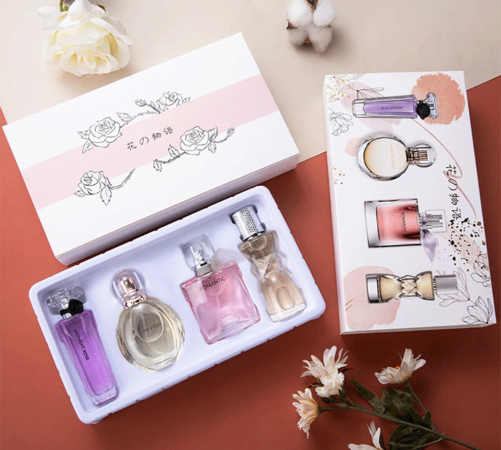 Women’s Floral Pheromone Fragrance Gift Box Set 105ml – 4-Piece Feminine Charm Spray Collection