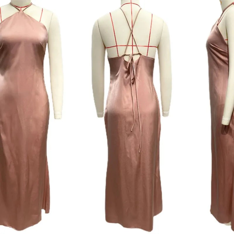 Sleeveless Backless Slim Maxi Party Dress — Sexy Solid Temperament Formal Dress