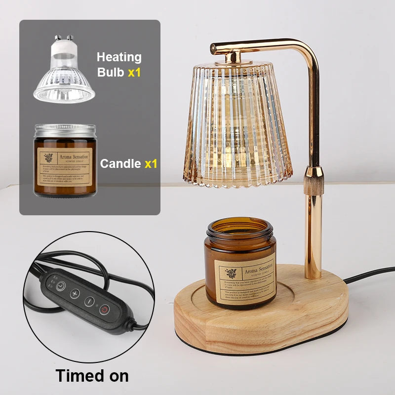 50W Dimmable Candle Warmer Lamp with Glass Shade