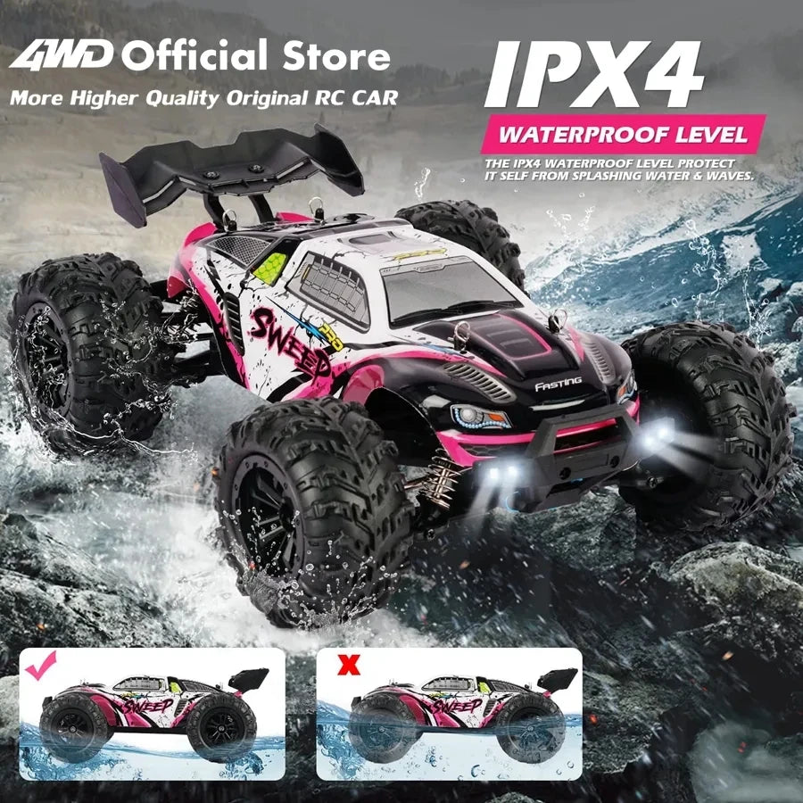 4WD 1:16 Scale High Speed Brushless RC Car – 50 or 80KM/H Off-Road Drift Racing Buggy Truck