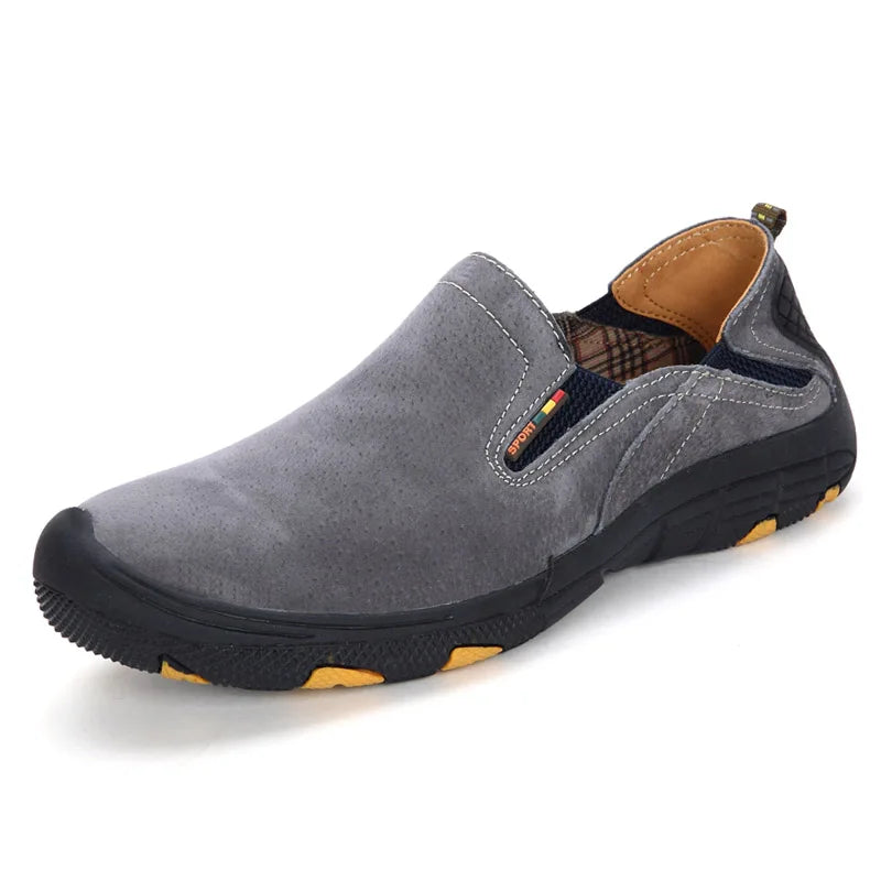 Men's Cow Leather Cotton-Lined Slip-On Loafers
