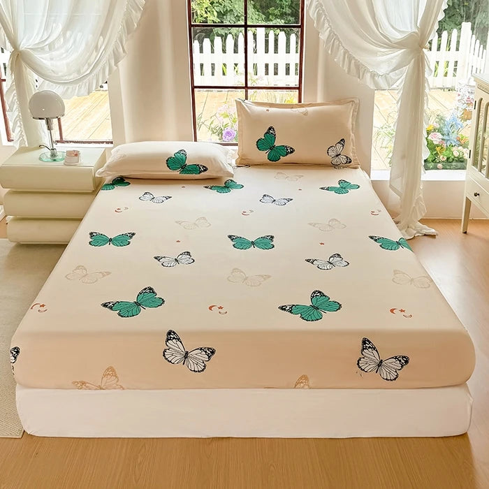 Bonenjoy Carrot Pattern Fitted Sheet – Elastic Mattress Cover, Twin to King, Adults & Kids