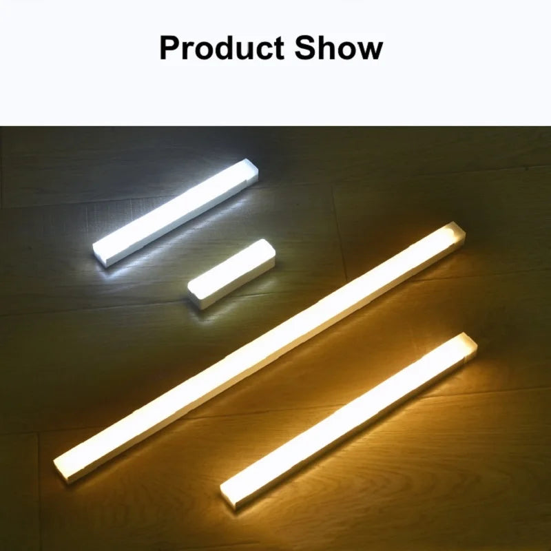 Wireless Motion Sensor LED Bar Light – USB-C Rechargeable, Magnetic Cabinet Lamp, 3 Color Temps, 4 Sizes