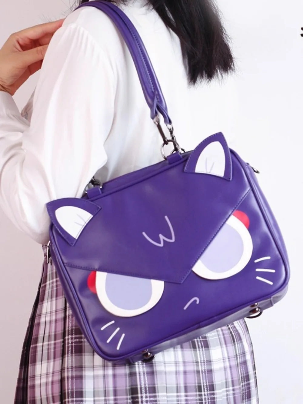 miyagawa Cat Pattern Waterproof Ita Underarm Crossbody Bag – Multi-Function Kawaii Shoulder Bag for Women