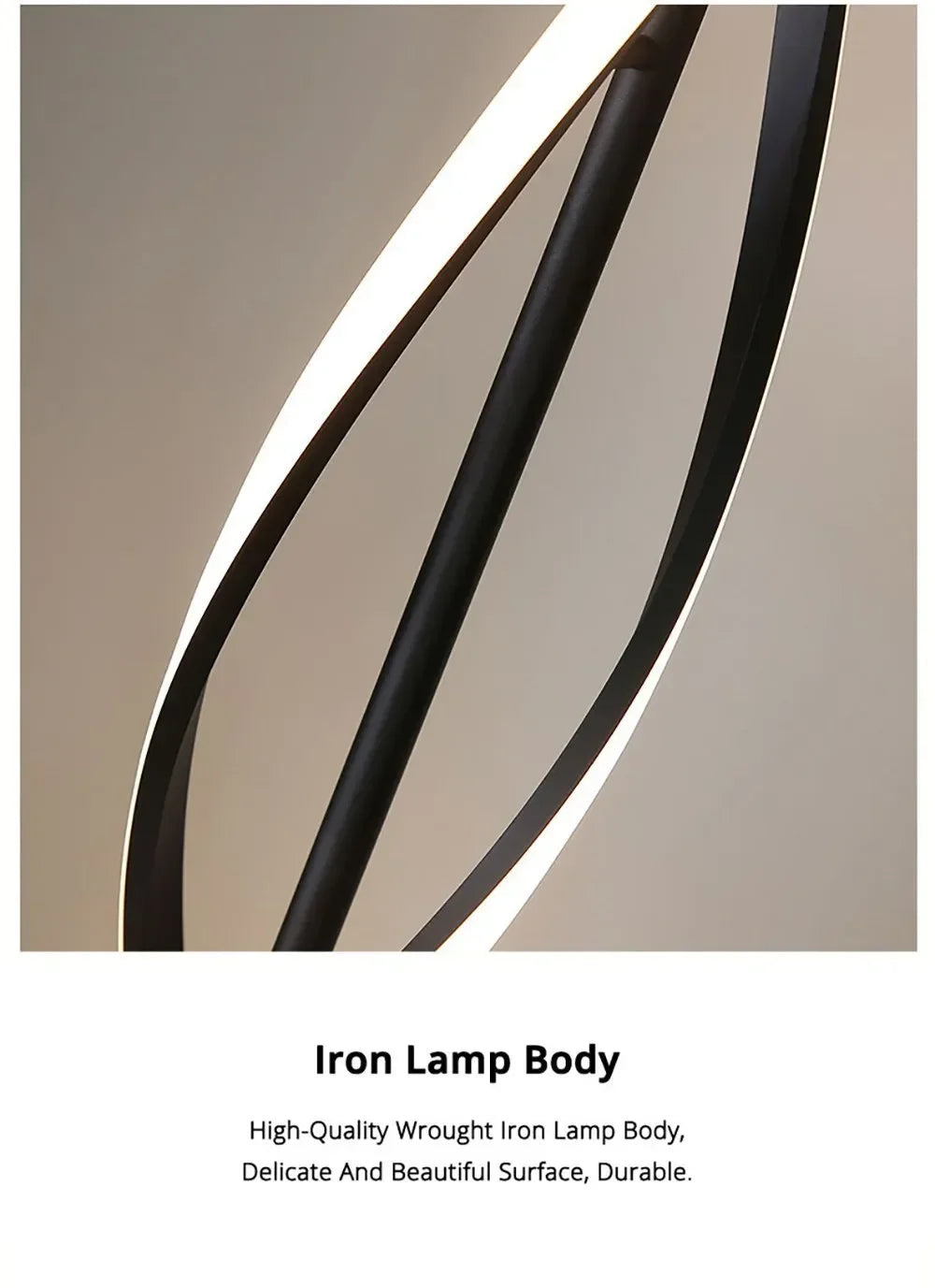 Spiral LED Floor Lamp – 135cm Sculptural Light