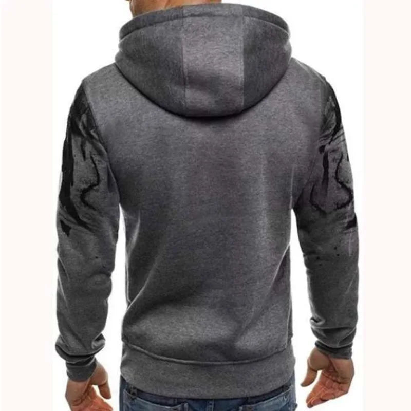 Men's Camouflage 3D Ink Print Hoodie & Jogger Pants Tracksuit Set – 2-Piece
