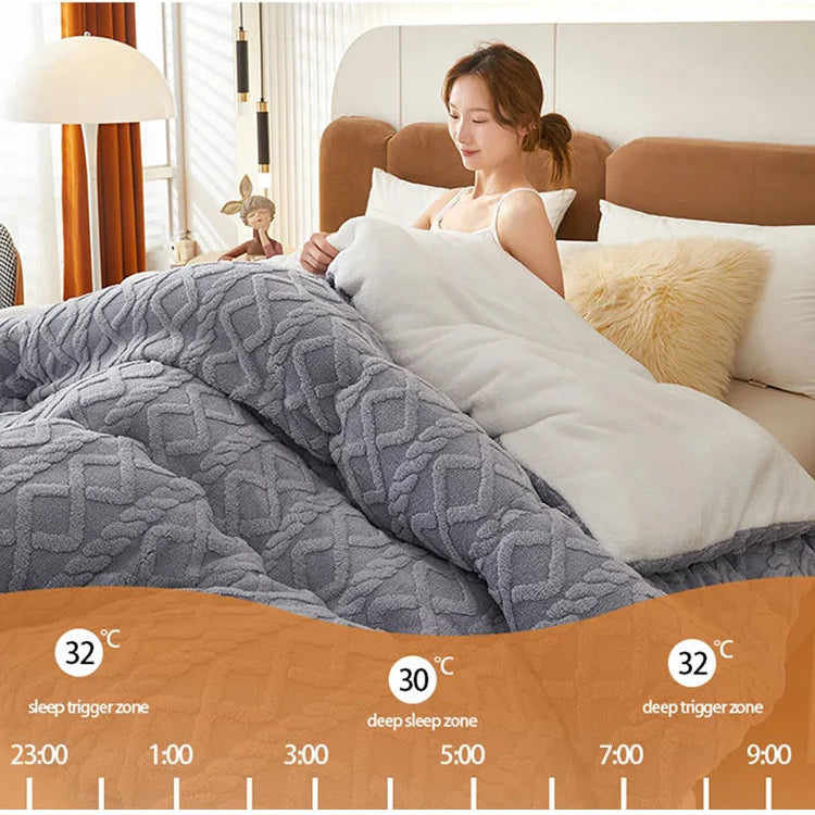 Thick Fleece Bed Blanket – Faux Lamb Plush Comfort