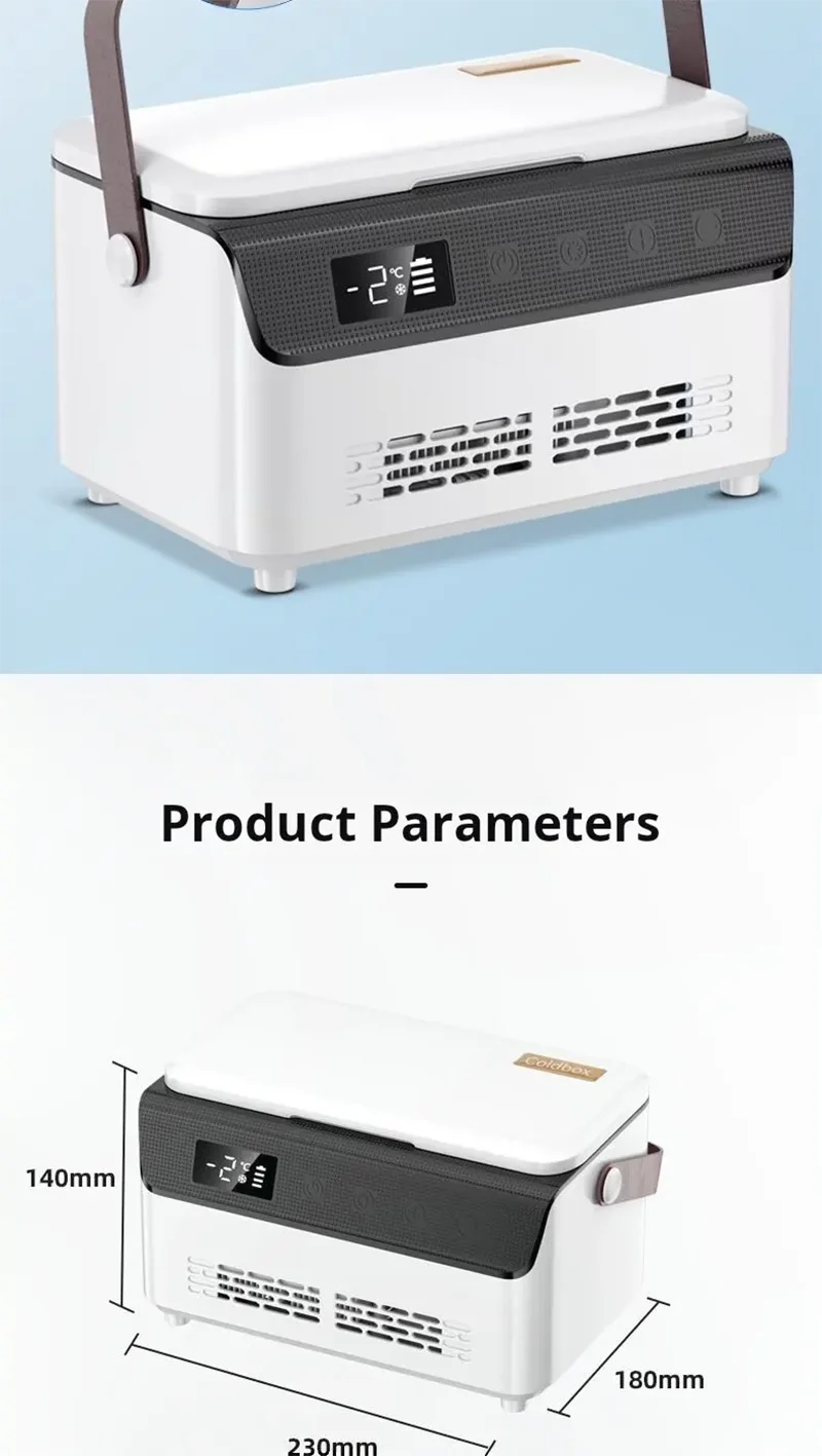 Insulin Cooler Mini Medical Fridge — 13600mAH×2 Portable Refrigerator with Smart Temperature Control & LCD Display for Travel