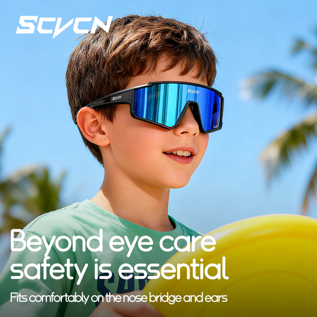 SCVCN Kids Photochromic Sport Sunglasses | UV400 Boys Girls Outdoor Skateboarding Bike Golf Eyewear