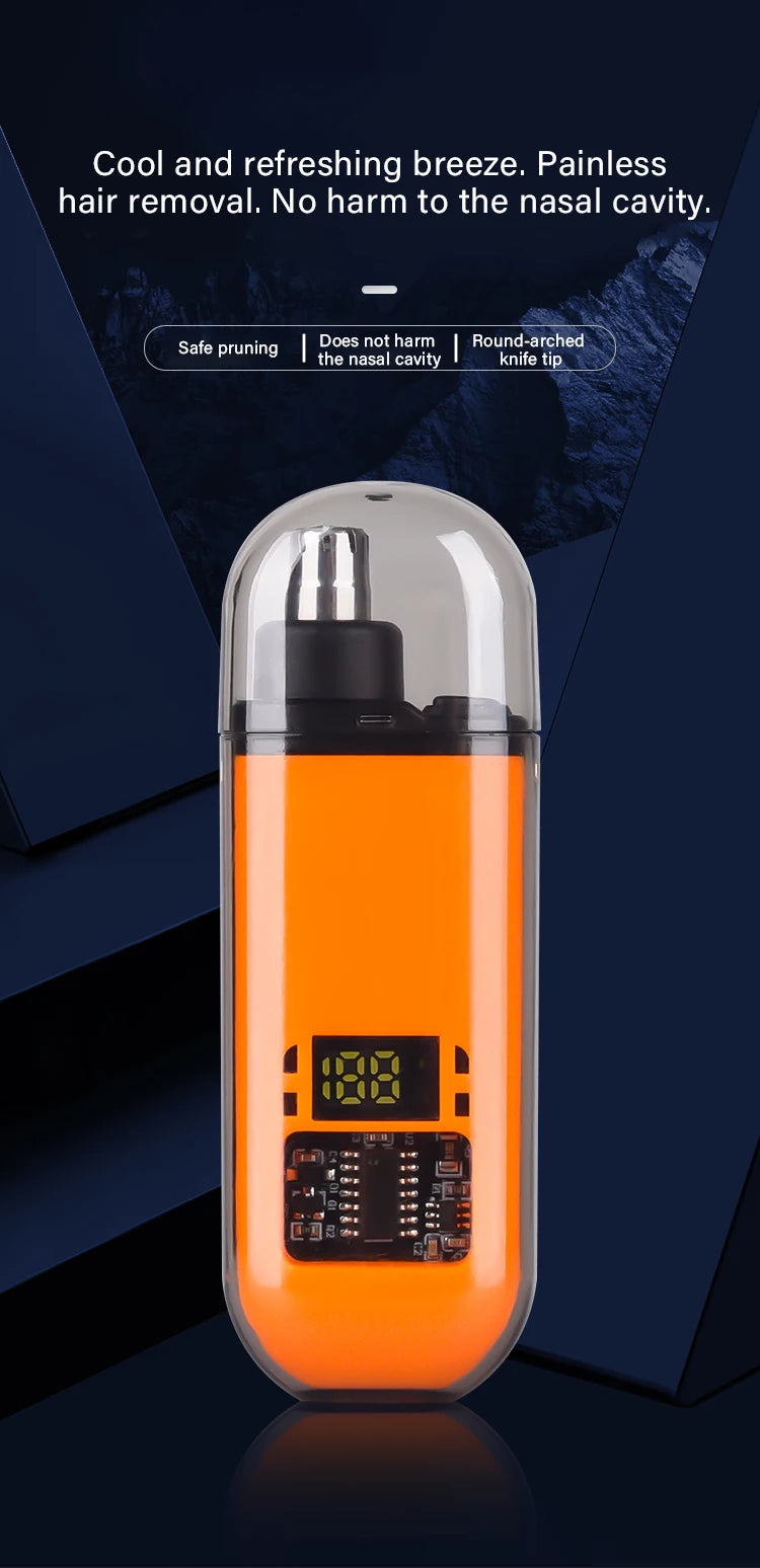 Clean. Precise. Painless. — Portable Rechargeable Nose & Ear Hair Trimmer | Mini Compact Design, Safe Blade, Men’s Grooming
