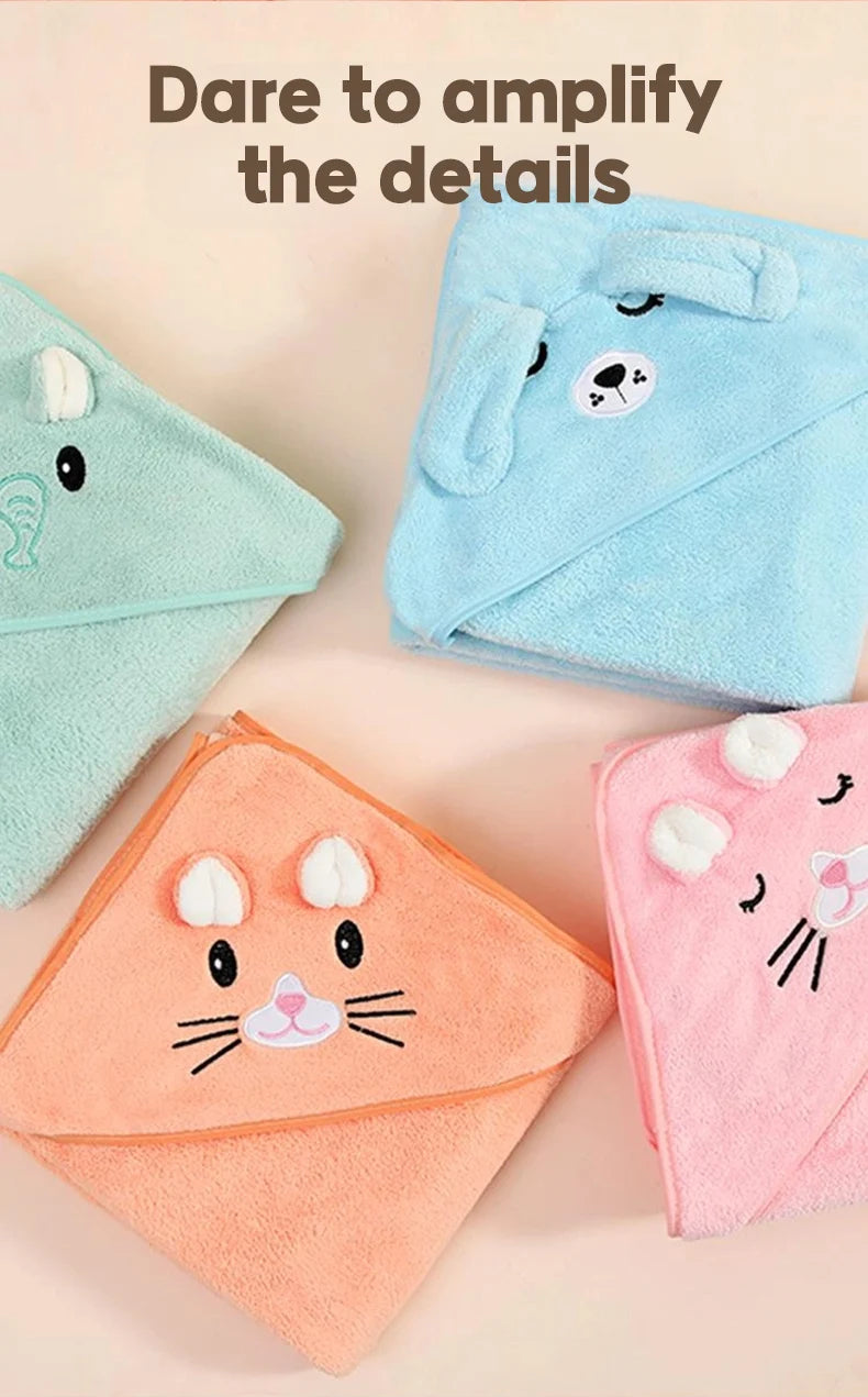 Soft Absorbent Baby Bath Towel – Newborn Swaddle Wrap & Receiving Blanket for Girls & Boys
