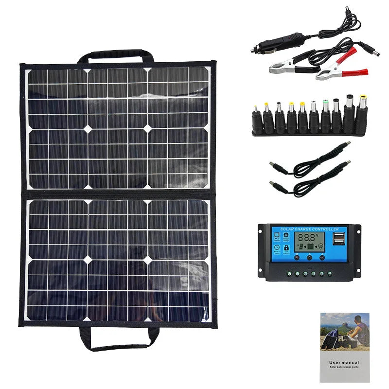 1000W Foldable Solar Panel Kit – Portable 18V Power Station Generator for Car, Boat & Camping