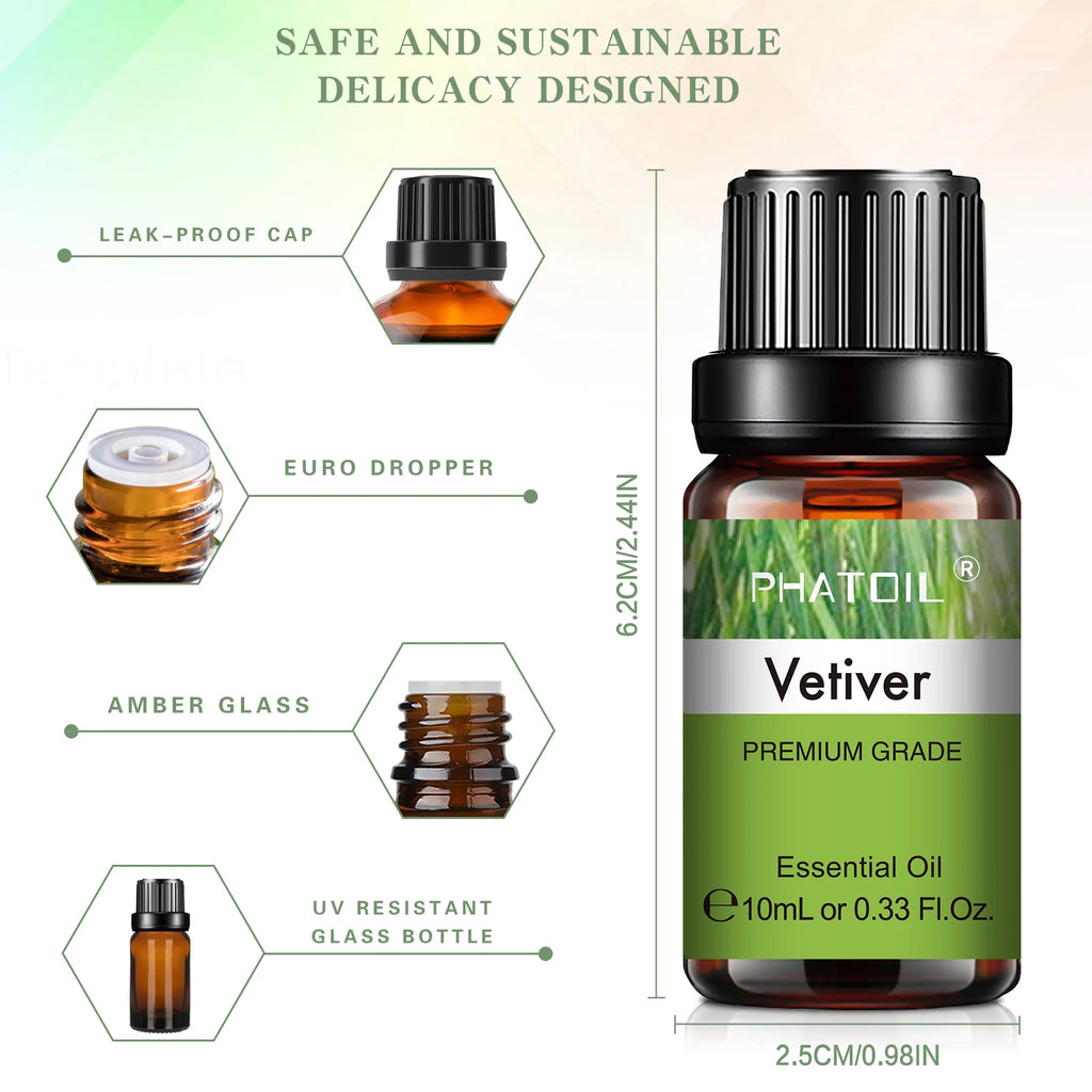 Pure Plant Essential Oil 10ml – Aromatherapy Oil for Diffusers, Humidifiers & DIY, 37 Scents