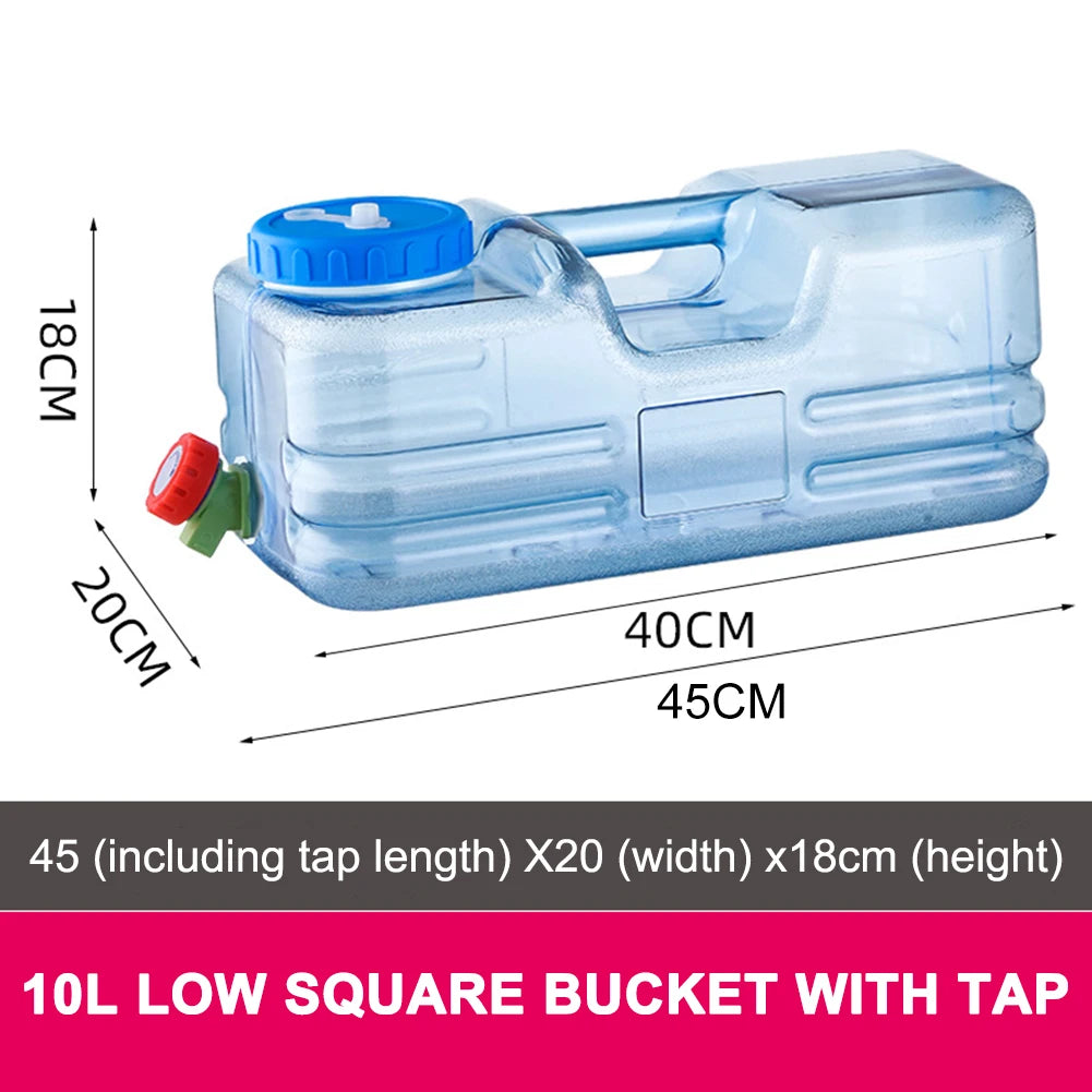 APWIKOGER 5L–10L Portable PC Water Bucket with Faucet – Leakproof Camping & Car Water Tank Container