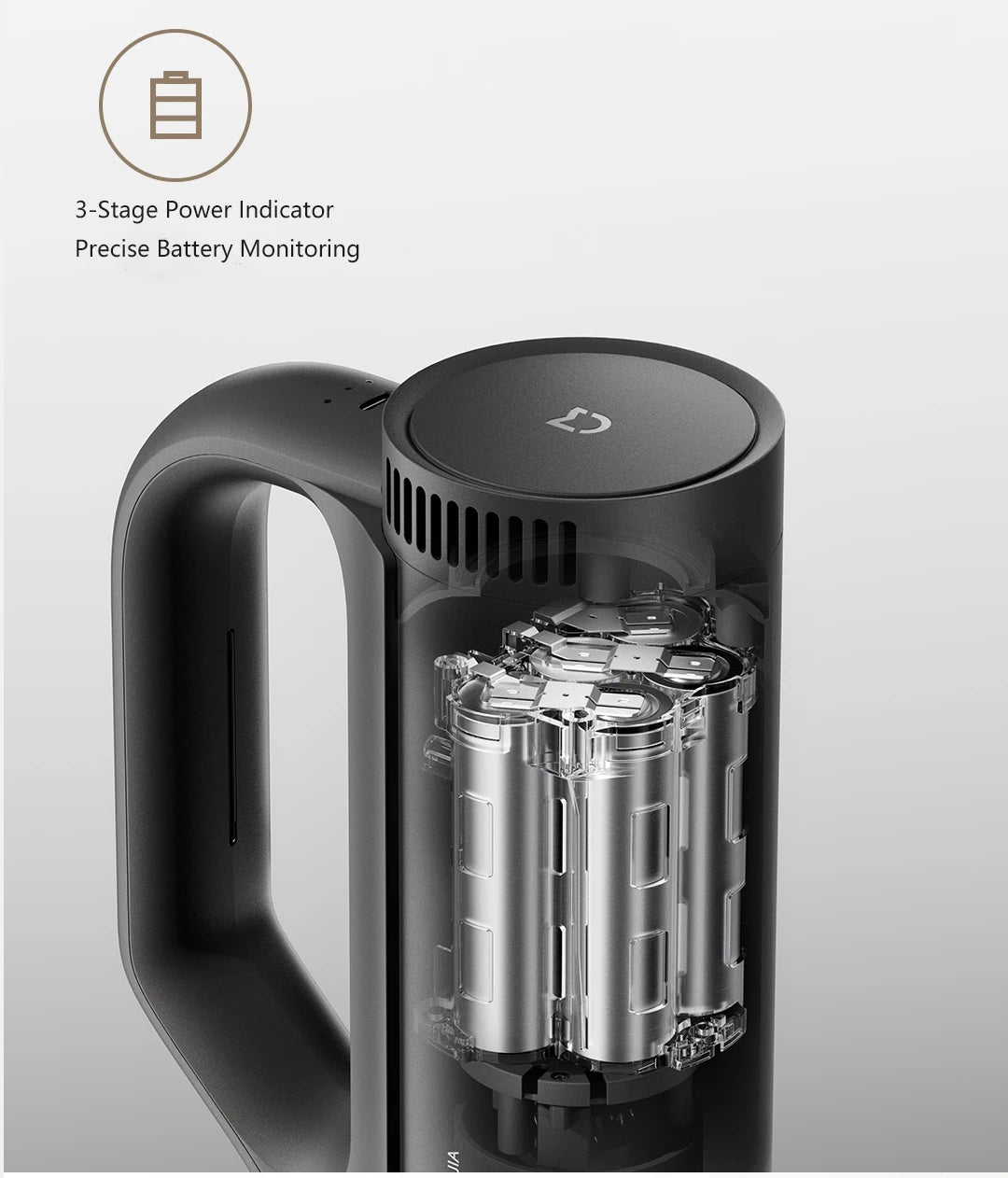Mijia Car Vacuum Cleaner — 21kPa Suction, 5-Stage Filtration, 2400mAh, Type-C Charging